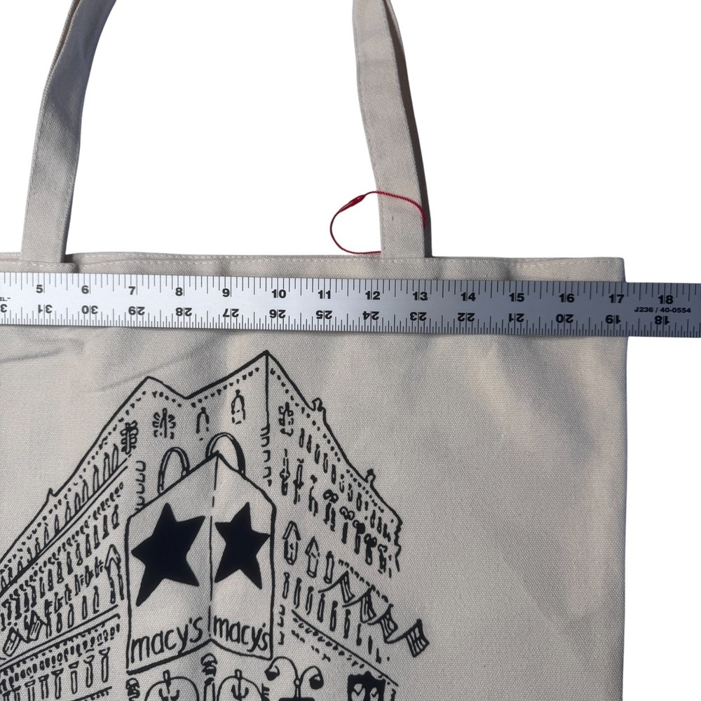 NEW Macys A Touch of Magic NYC Canvas Tote Bag On 34th Taxi City Sketch Graphic - Picture 5 of 10